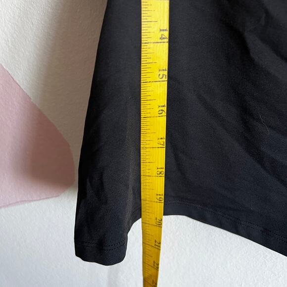 Black Layered Top, Y2K Grunge Indie Sleaze Minimalist Soft Goth Large - Picture 3 of 6